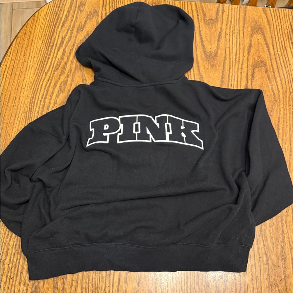 PINK VICTORIA’S SECRET IVY FLEECE CAMPUS FULL-ZIP HOODIE - Picture 3 of 5